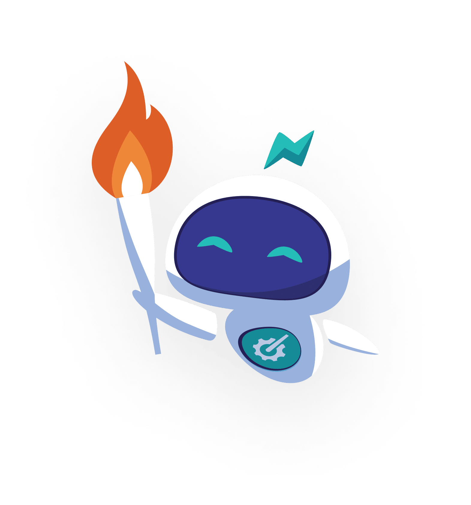 Rudder robot flamme olympique